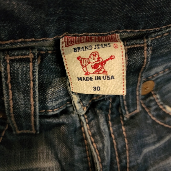 Vintage x True Religion Ricky Big T Men's Jeans Row 30 Seat 34 - Picture 8 of 9